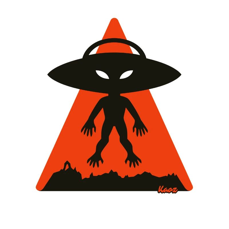 Alien Shadow Under Orange Triangle
