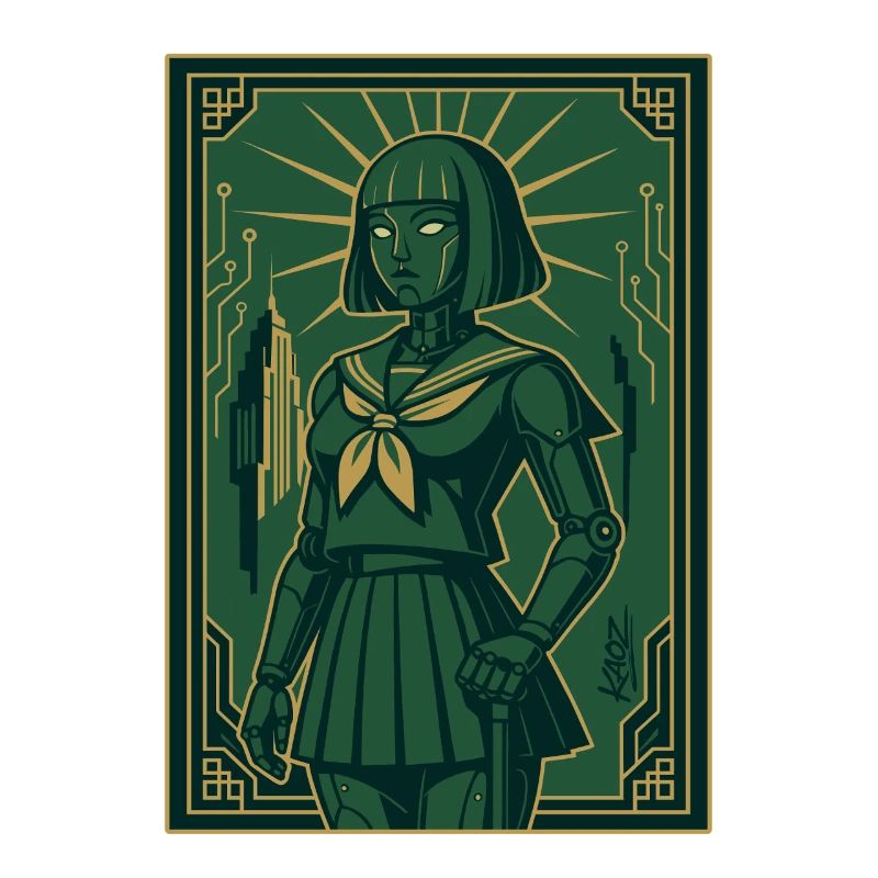 Cyber Deco Android Green Sentinel