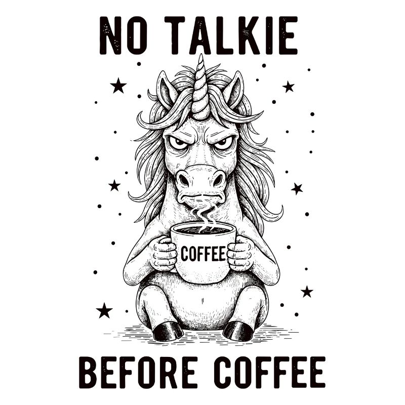Pas de conversation devant une licorne amoureuse du café