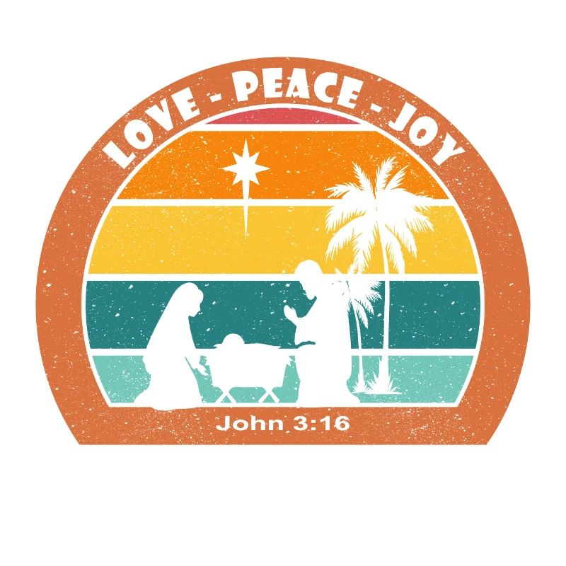 Christmas Nativity with Jesus - Love - Peace - Joy