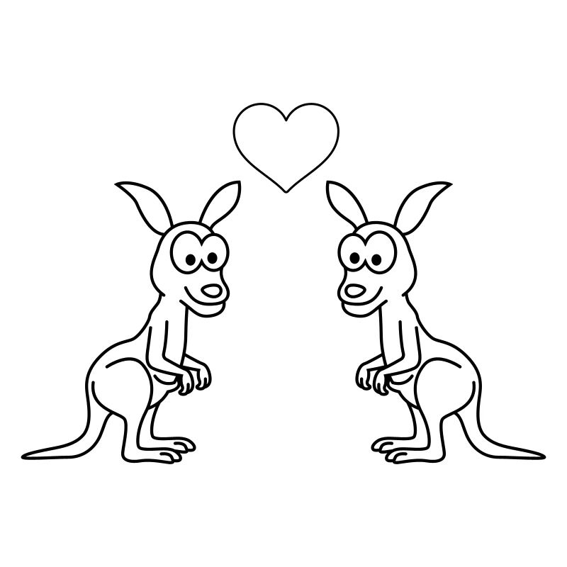 Kangaroo Comic Paar Liebe