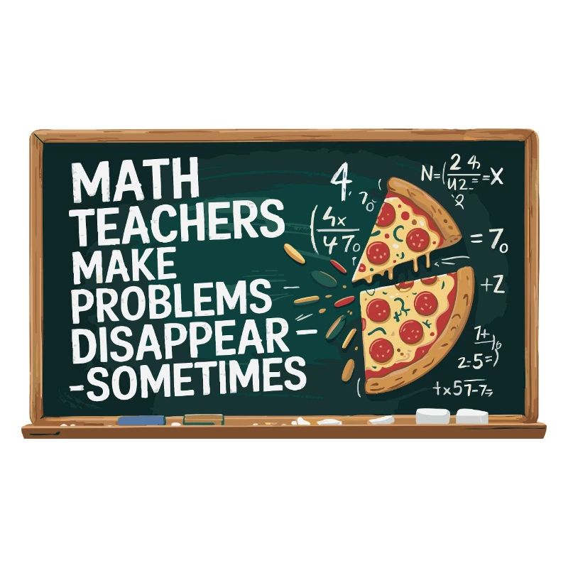 Funny Math Teacher Design Pizza & Problem Solving