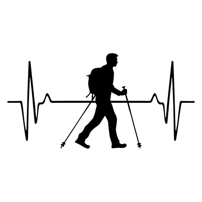 Nordic Walking Man Pulse Frequency