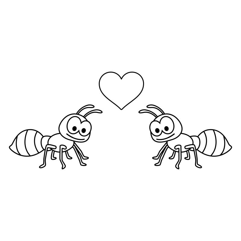 Ameise Comic Paar liebe