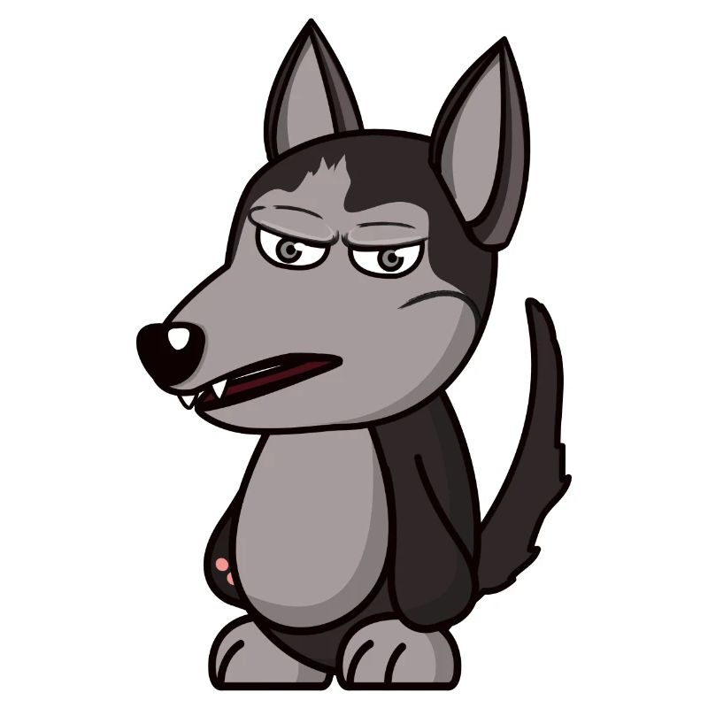 wütender Wolf angry grumpy Geschenk