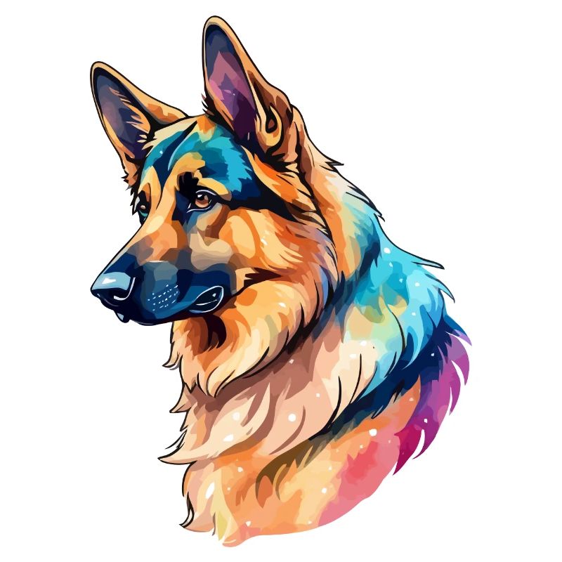 German Shepherd Watercolor