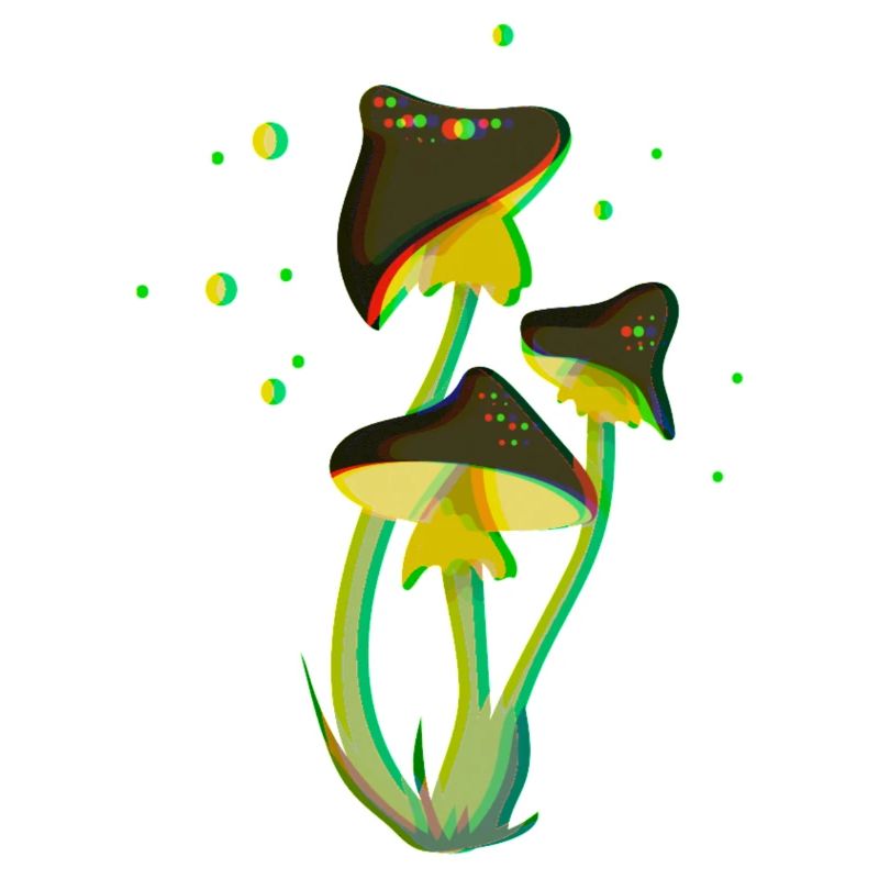 Drawing Mushroom Trippy Fluorescent 3D and Psychedelic