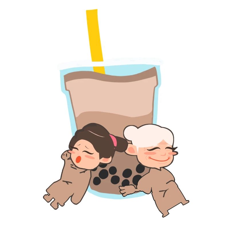 Deux Filles Avec Bubble Tea Mignon