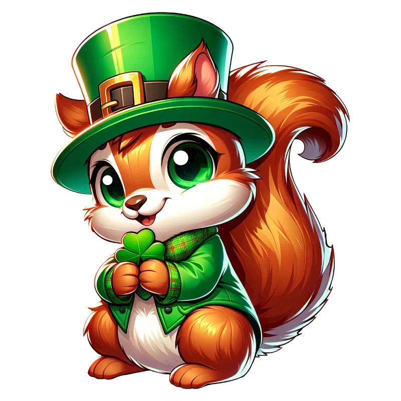St. Patrick's Day Cute Squirrel Comic Design
