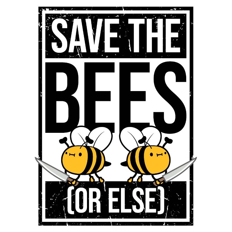 Save The Bees Or Else Knife Fun Cute Bee Beekeeper
