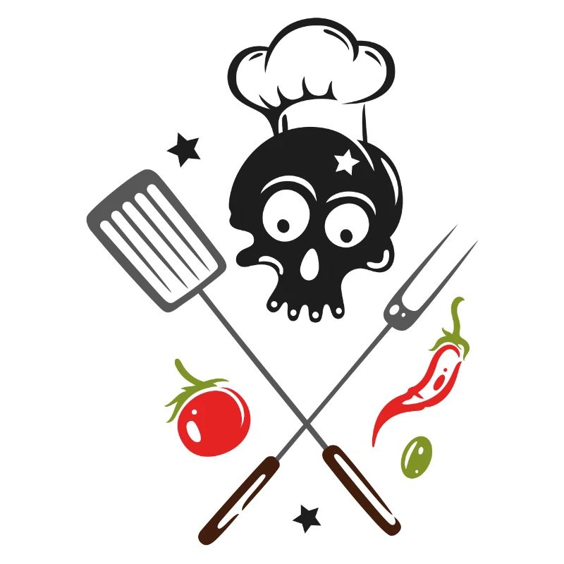Chef's Hat Grill Skull Grill Master