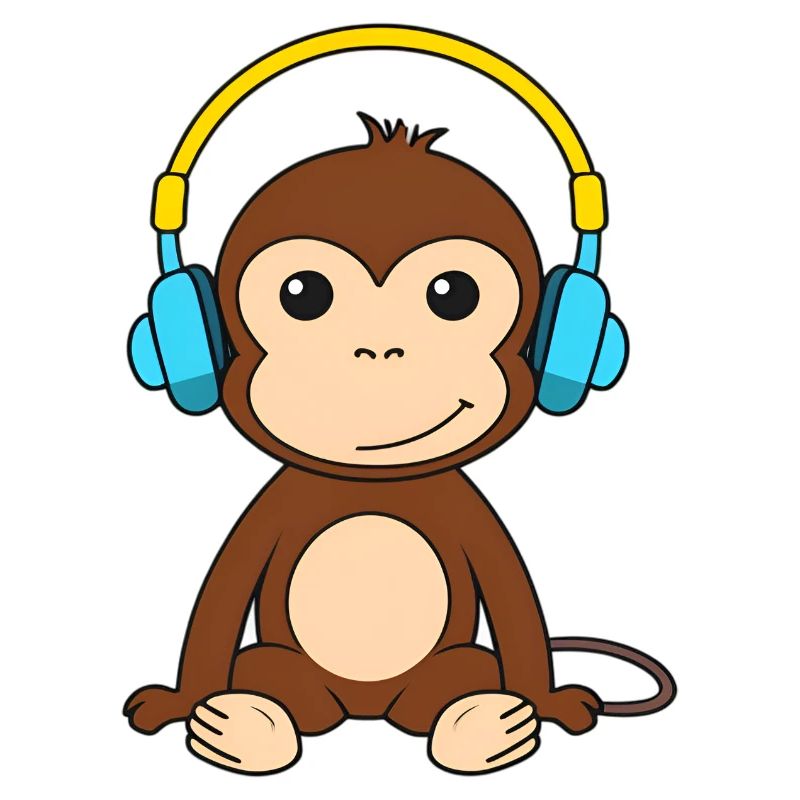 Singe mignon avec conception de casque