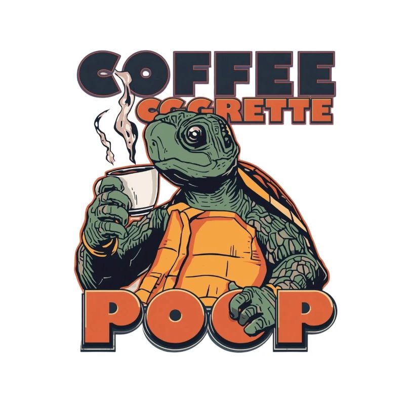 Lizard Schildkröte Kaffee Kippe Gaffel Zigarette