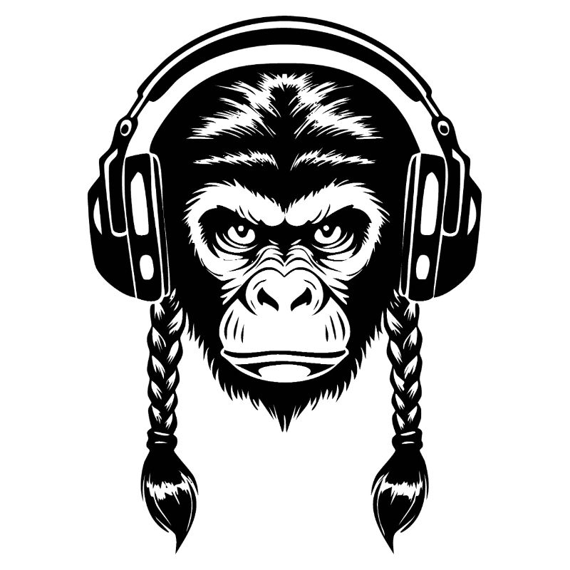 Chemise Electro Monkey Head Synth Wave Edition