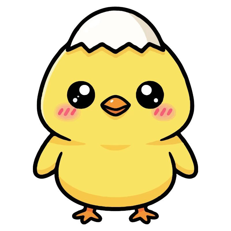 Chick with Kawaii cap