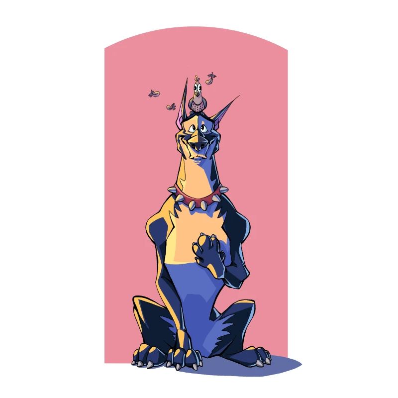 Beste Freunde - Comicart Dobermann und Taube