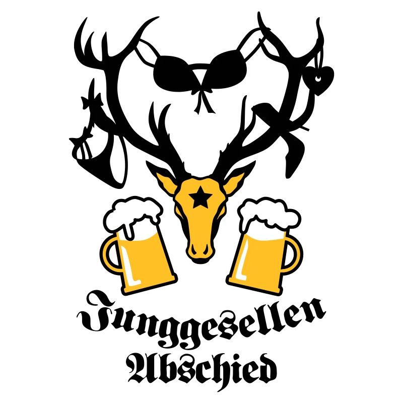Hirsch mit Beute JGA Mass Bier 3c b