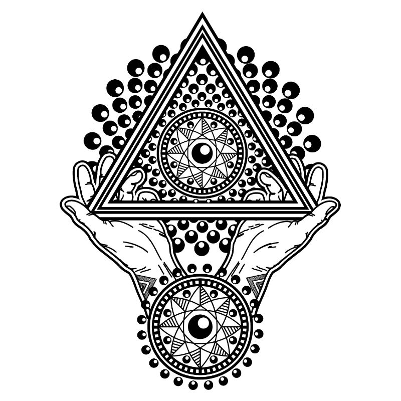 Pyramide Illuminati et œil omniscient dans le triangle