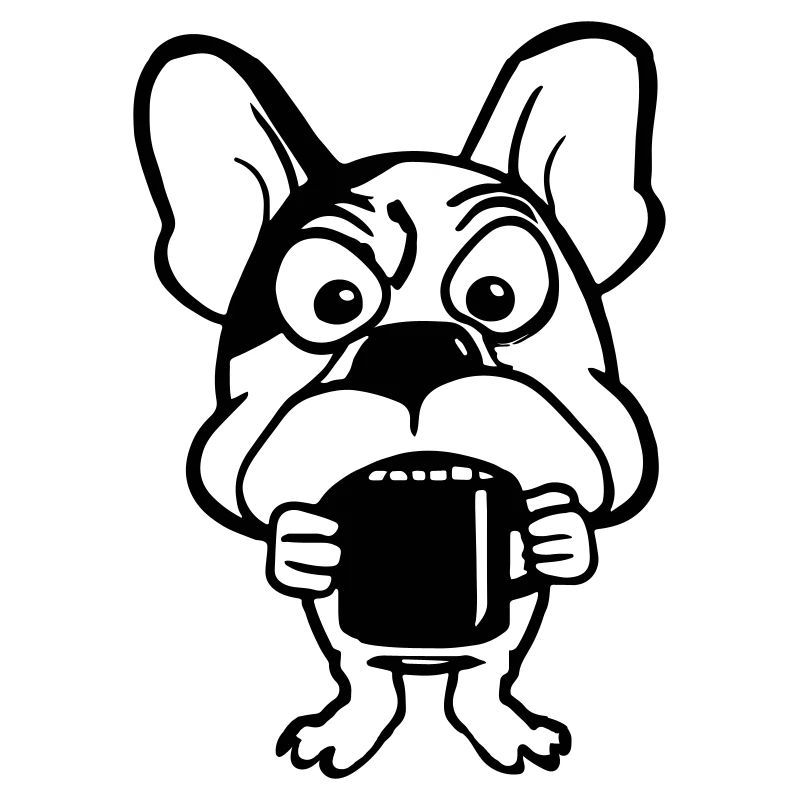 Hund mit Kaffeetasse Kaffeetrinker Geschenkidee