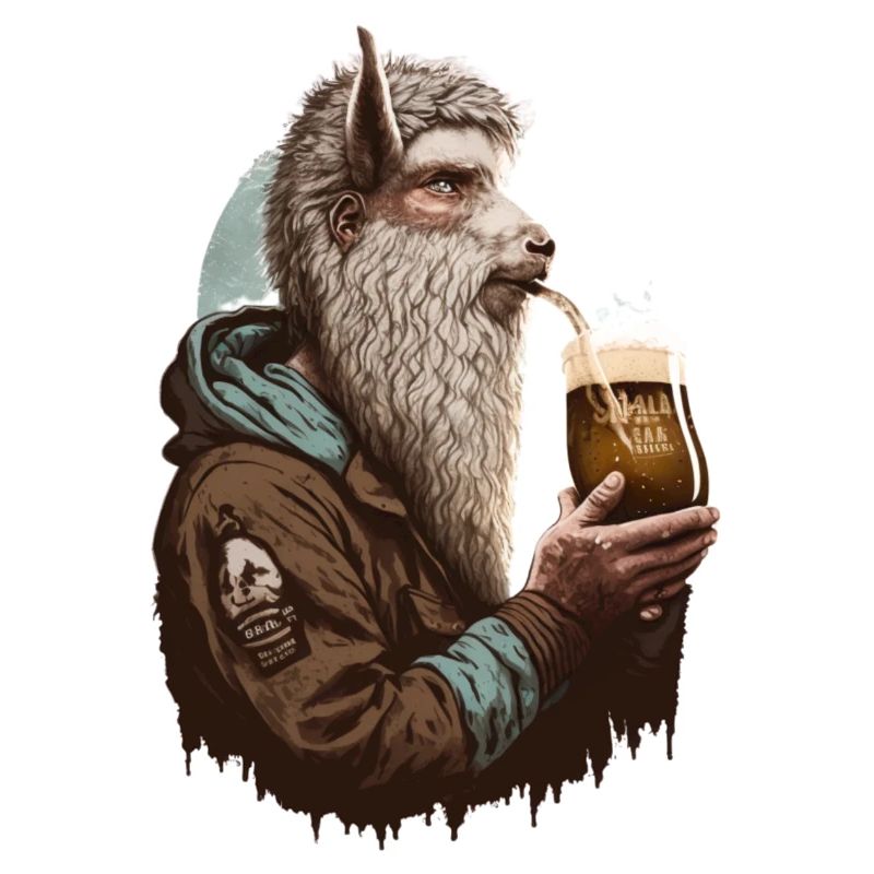 Cooles Chill Lama mit Bier