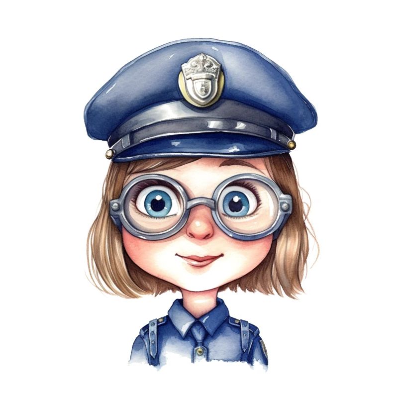 Dessin d’aquarelles de policière