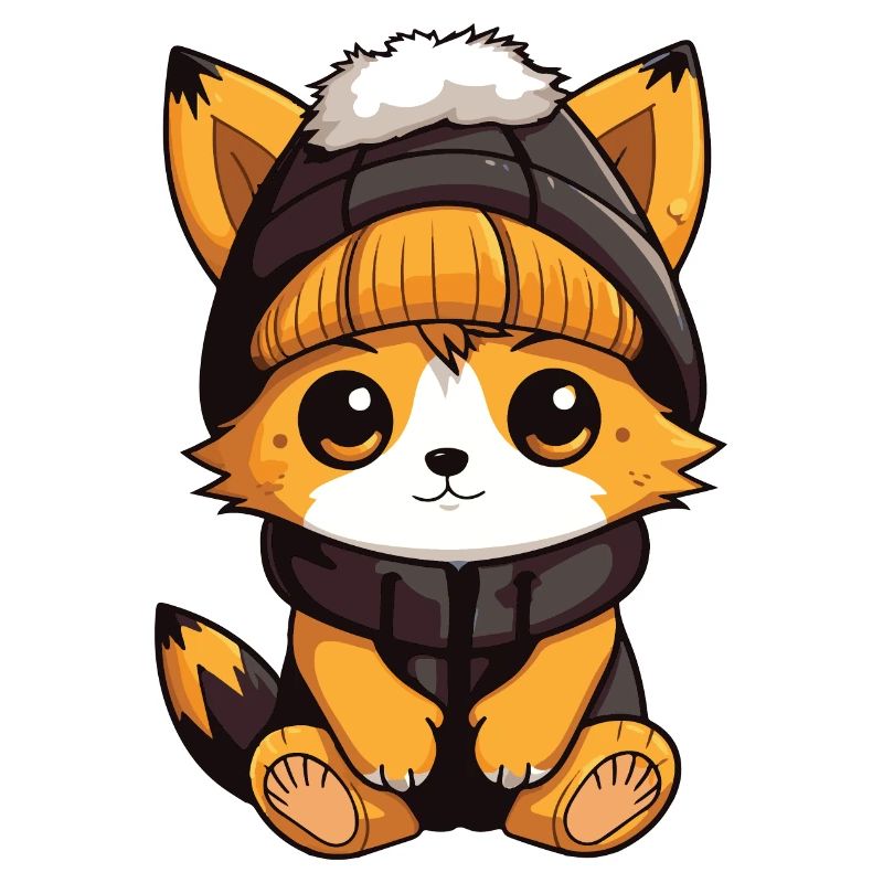 Fox Winter Comic Cute