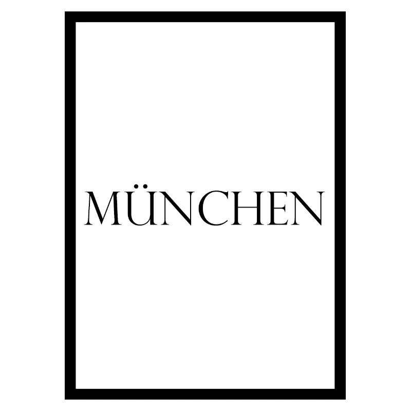München mit Rand, schlichter Statement Schriftzug