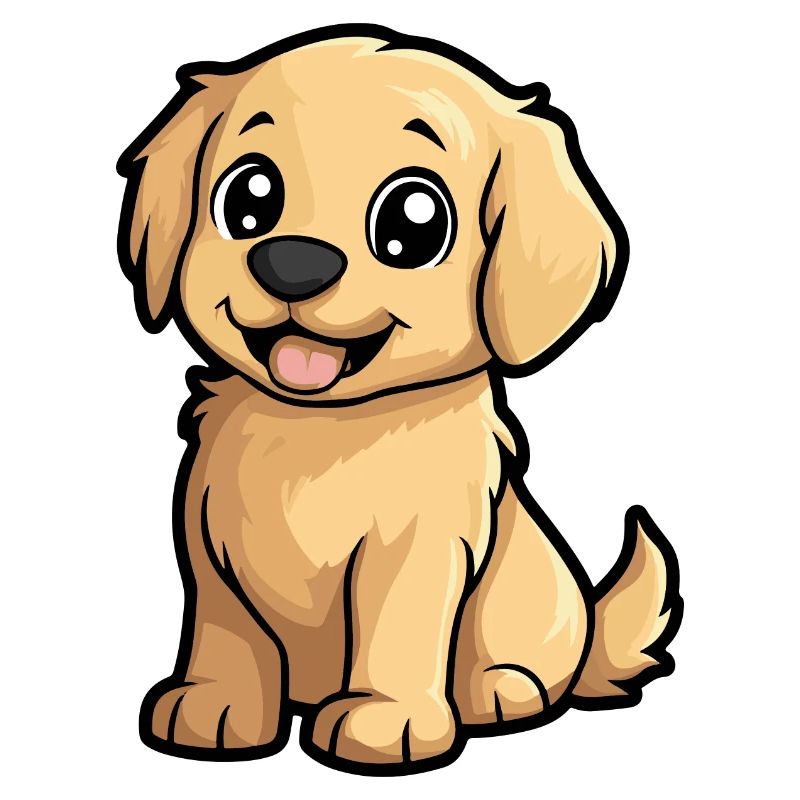 Golden Retriever Dog Comic Cute
