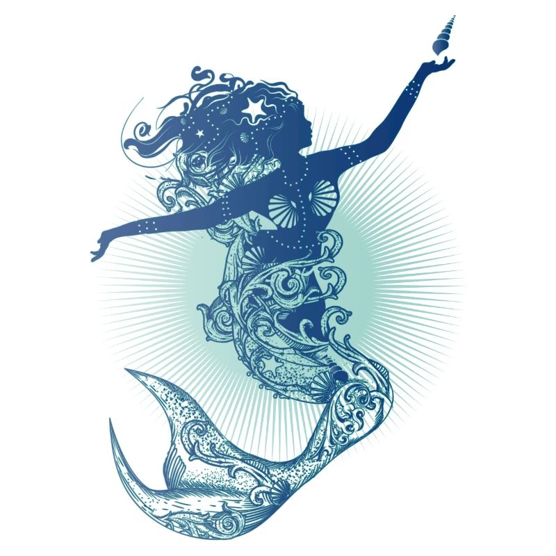 Belle sirène aux couleurs froides