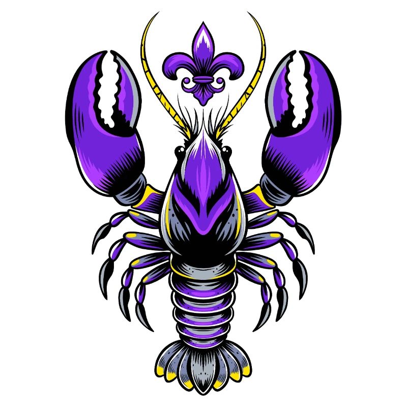 Mardi Gras Languste mit Fleur-de-Lis Design