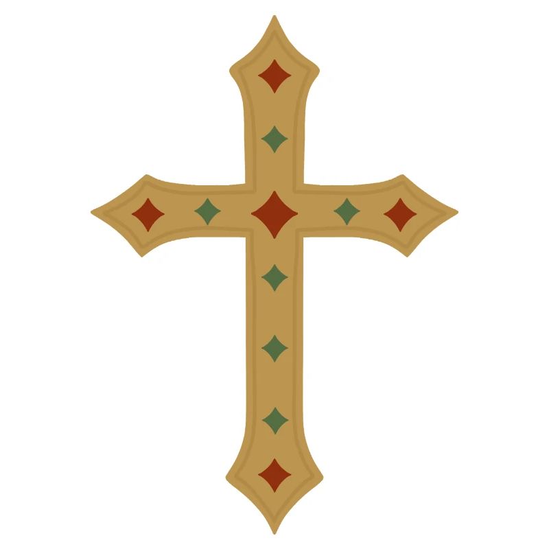 Croix d’or avec incrustations de gemmes