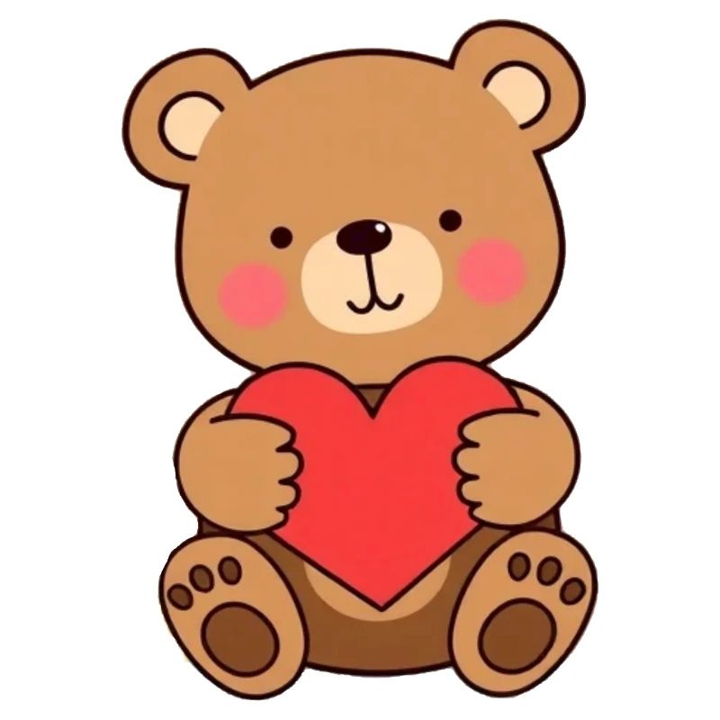 Bär mit rotem Herz Geschenk Mutter Muttertag