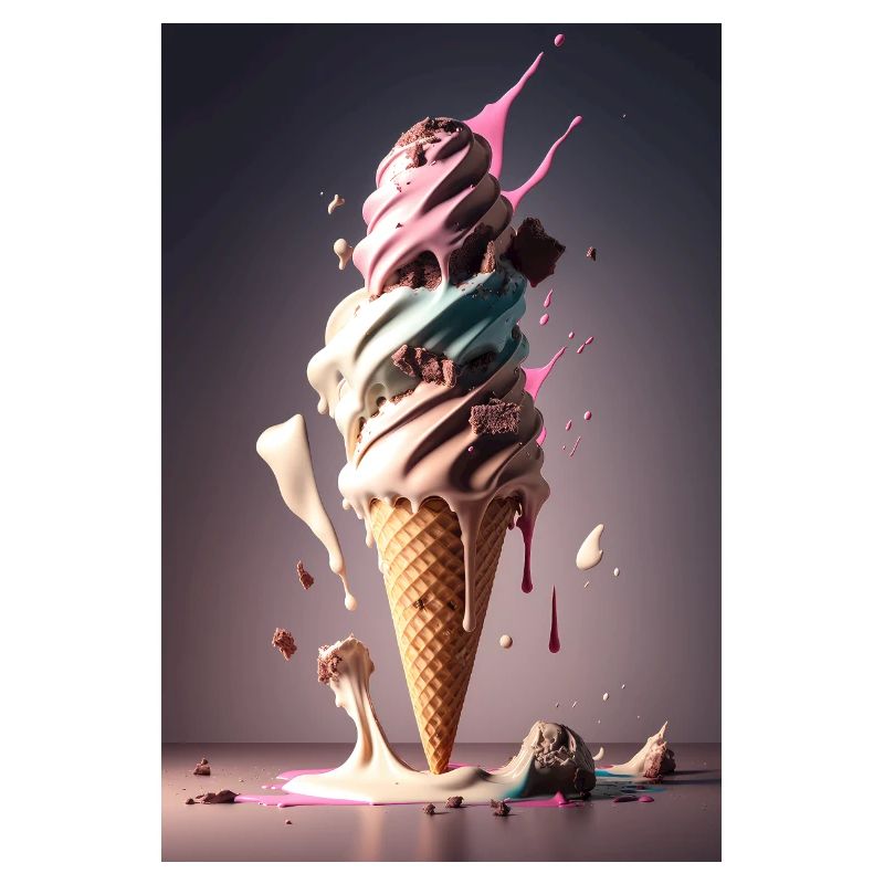 Cornet de crème glacée mangeant des bonbons sucrés restauration rapide