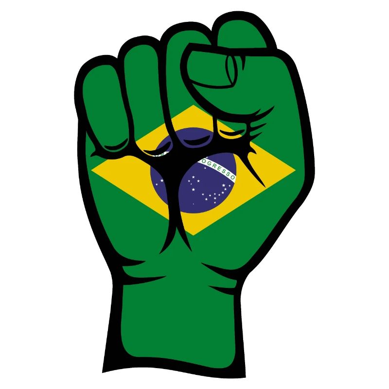 Drapeau du Brésil Symbole de la main du poing