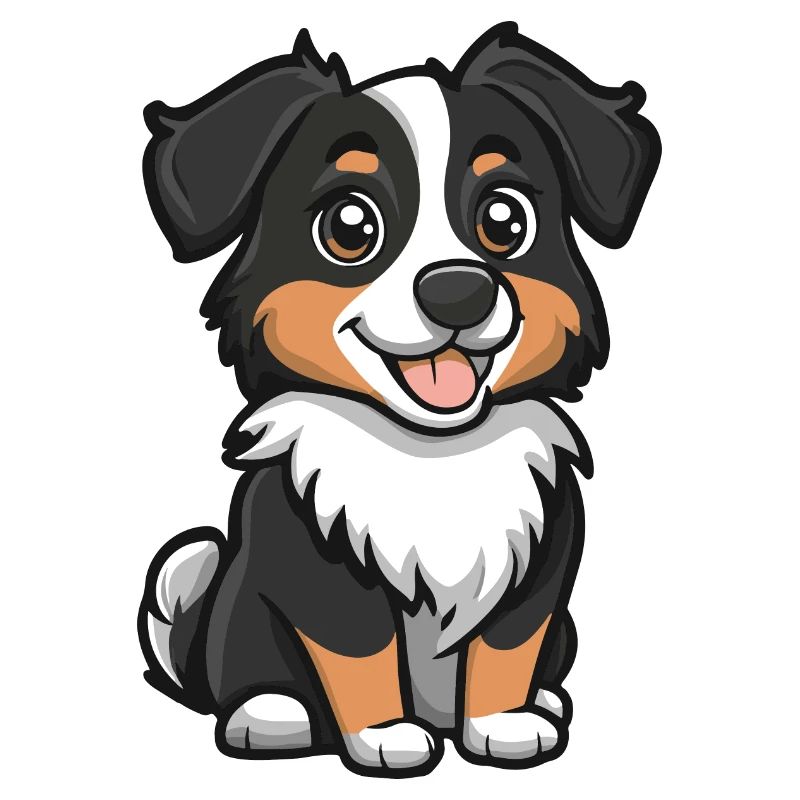 Berger australien chien bande dessinée mignon