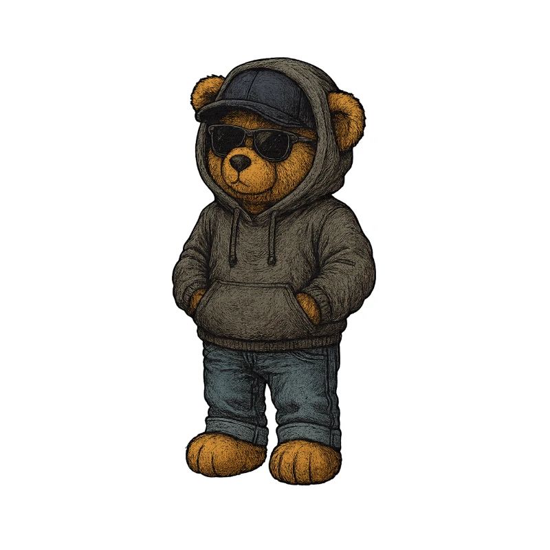 Sweat à capuche urbain Bear