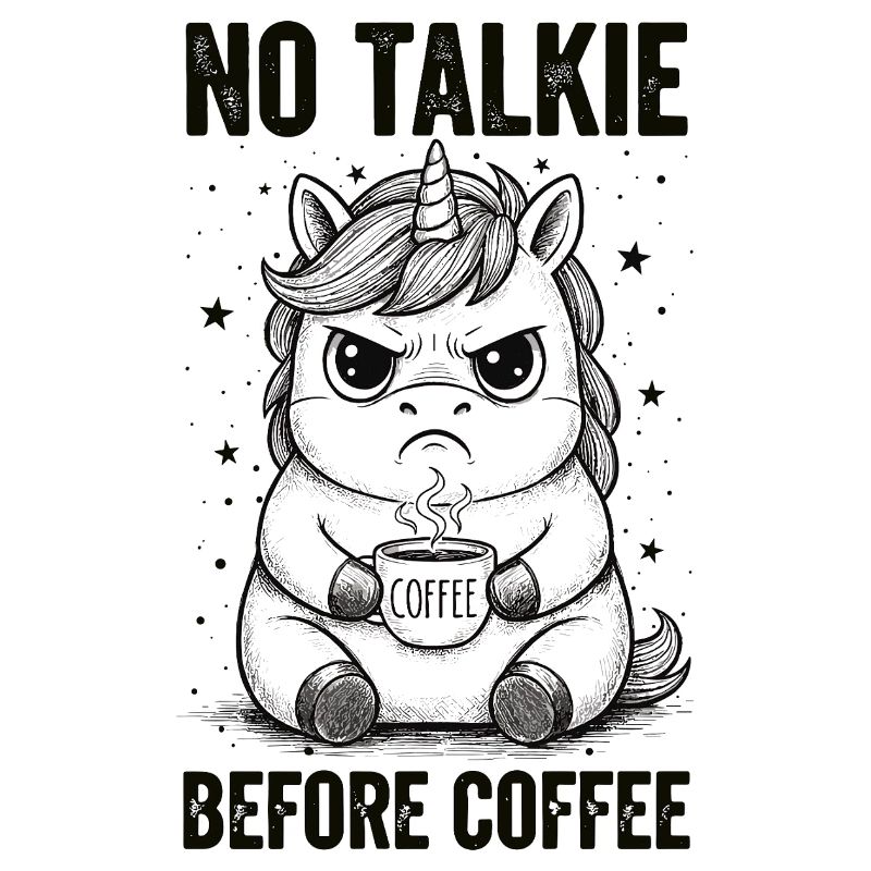 Pas de conversation devant une licorne amoureuse du café