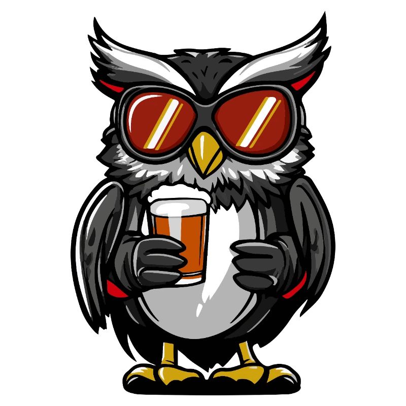 Eule Apres Ski Bier Comic