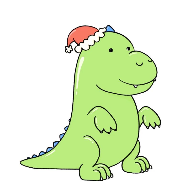 a cute dinosaur at Christmas