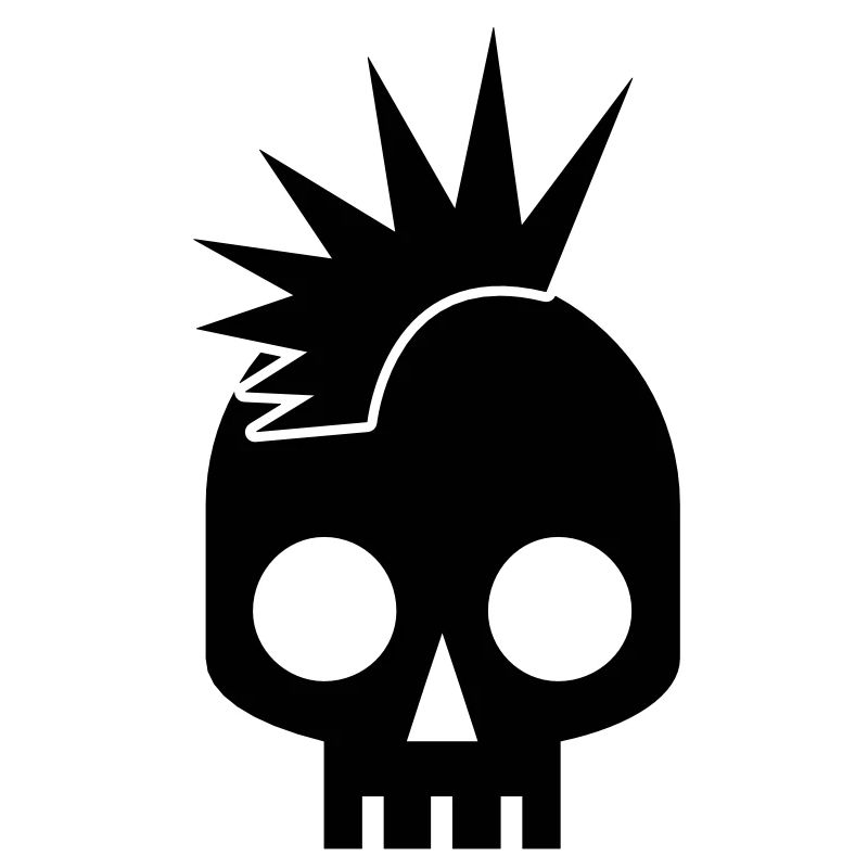cool skull square with awesome mowhawk punk baby