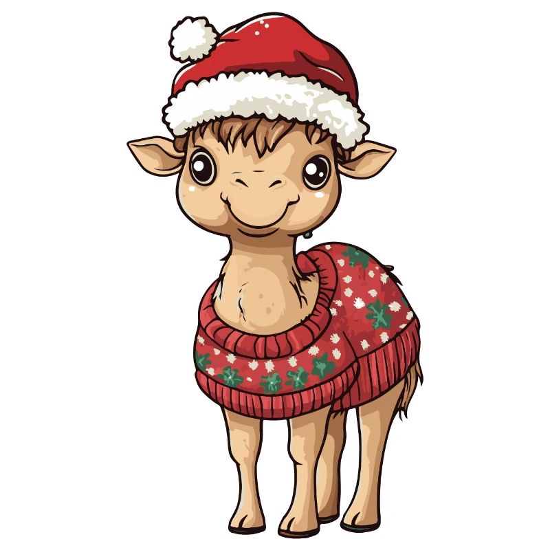 Bande dessinée de Noël à dos de chameau