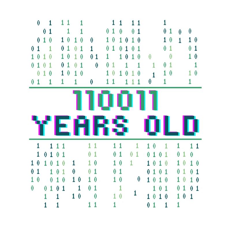 51e anniversaire 51 ans Code binaire Informatique
