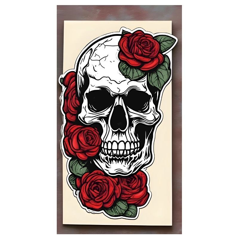 Skull with roses