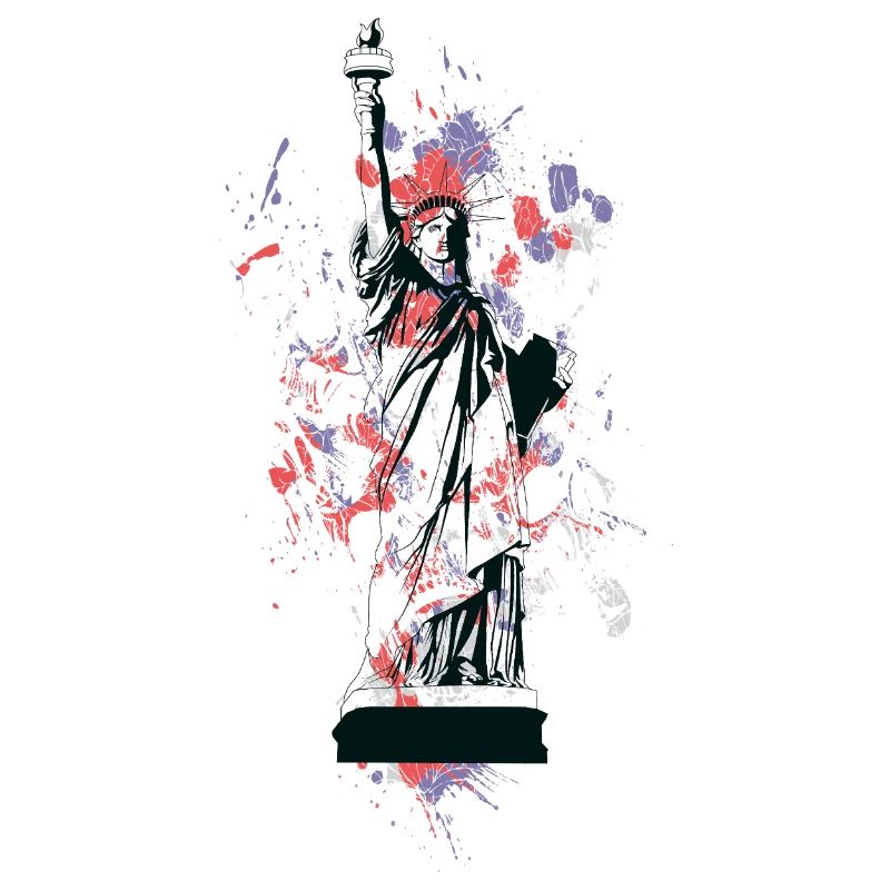 Statue of Liberty splashed with paint