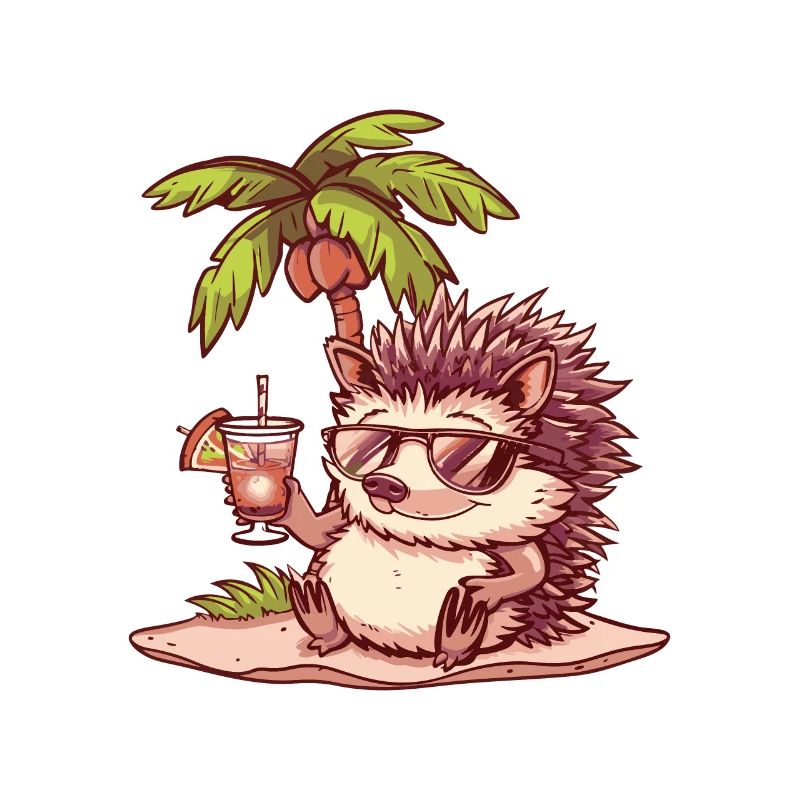 Igel Sommer Strand Comic