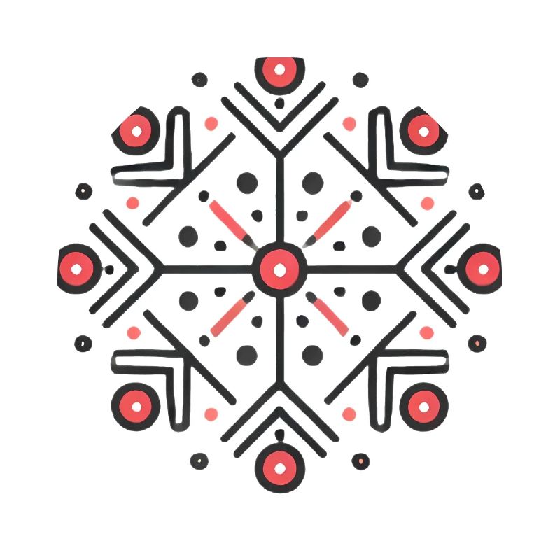 Conception élégante de l’insigne de flocon de neige rouge