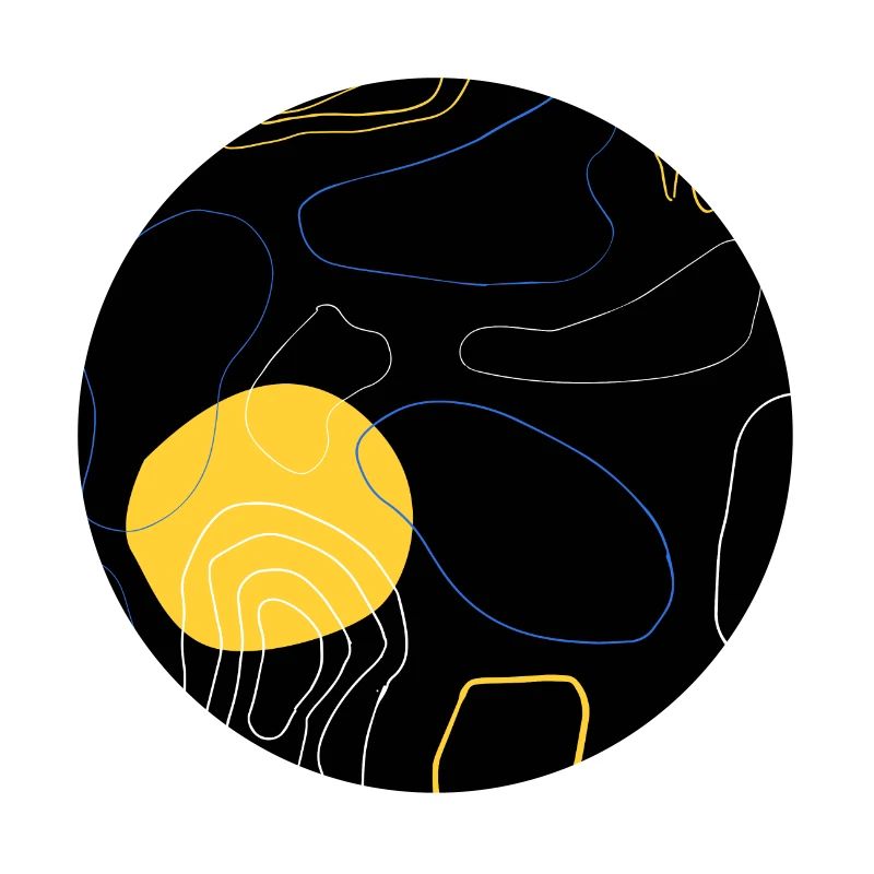 Abstract Pattern Topography Black and Yellow