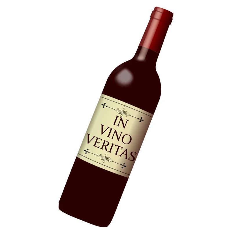 wine bottle in vino veritas