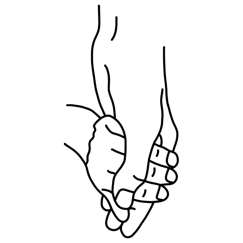 Child parent hand