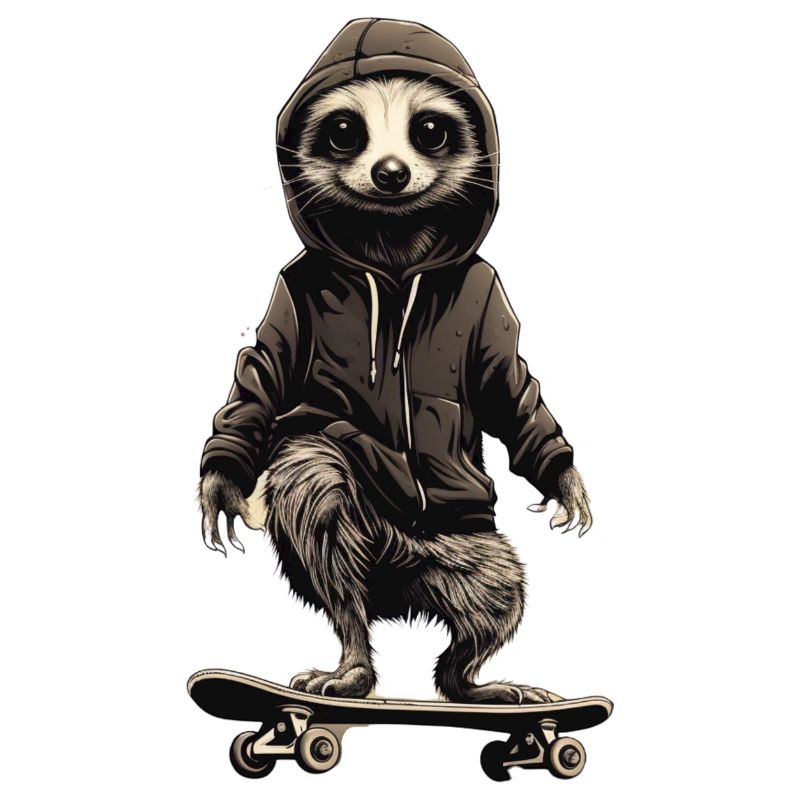 Suricate cool sur skateboard